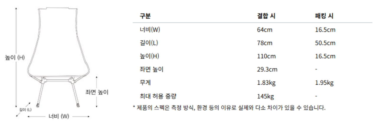 사바나체어 제품 사양 자료