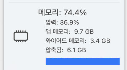 RunCat Neo의 시스템 정보와 메모리 압력 그래프