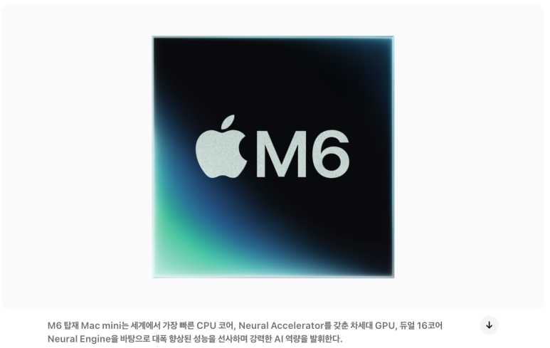 M6 칩을 탑재한 신형 Mac mini