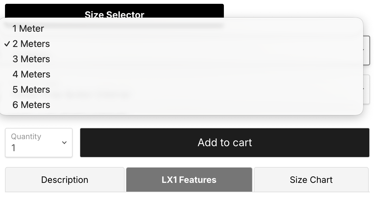 Lx1 길이 선택 안내
