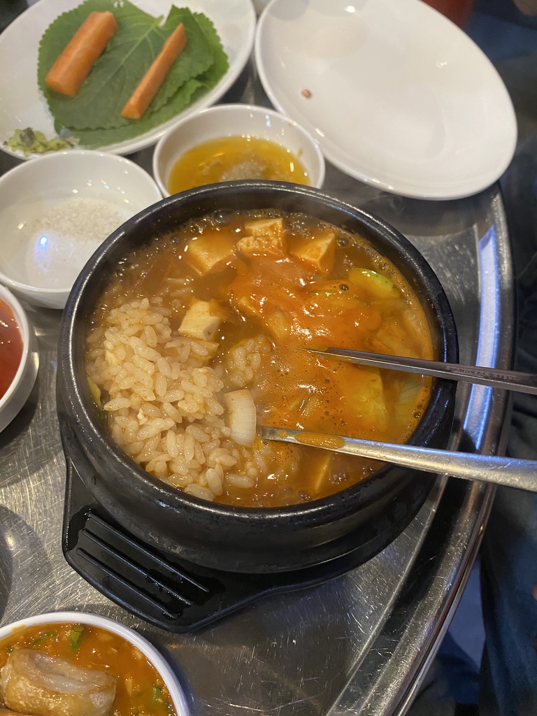 밥이 말아져 나온 된장밥